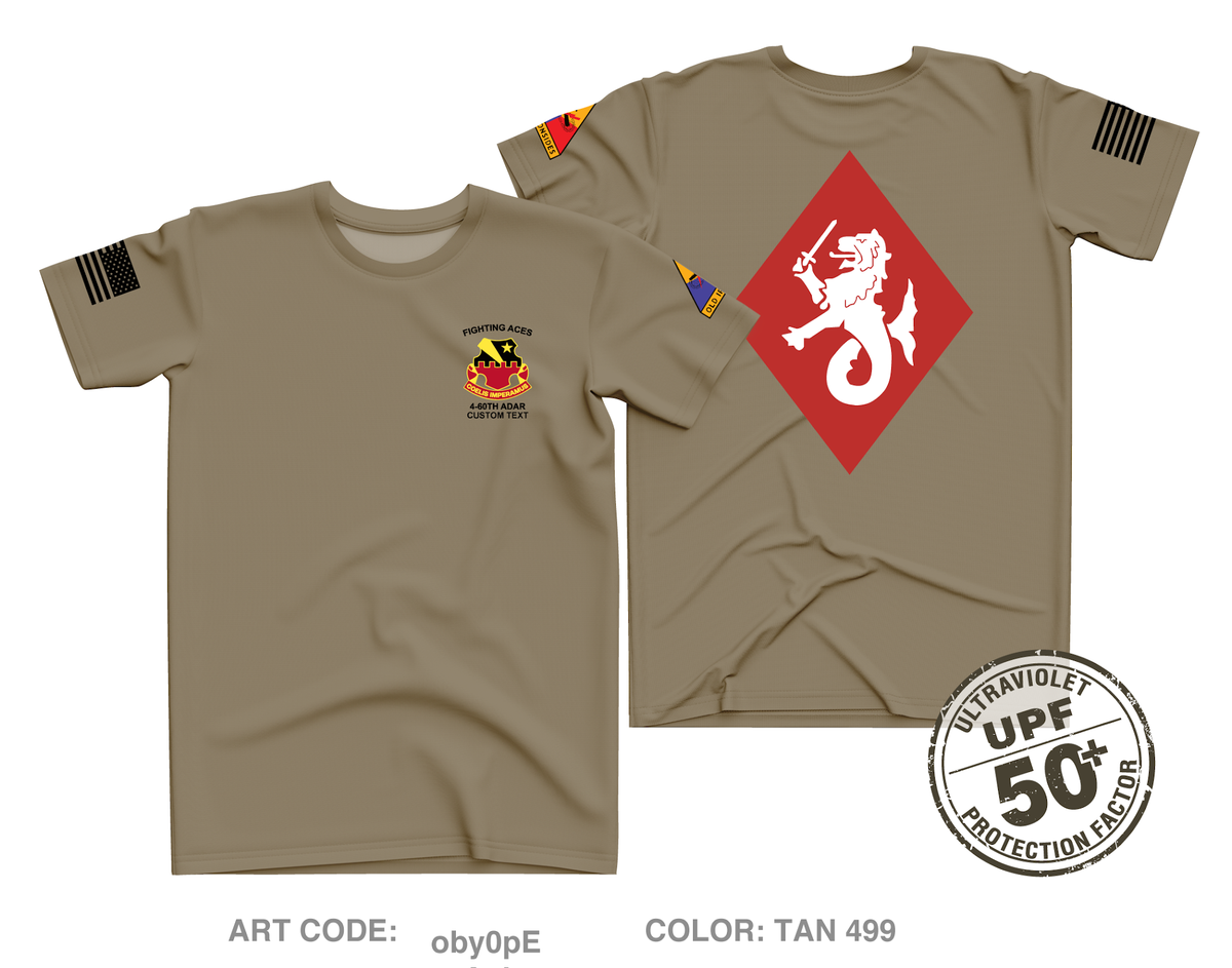 CUSTOM HHB, 4-60th ADAR Core Men's UPF 50+ Performance SS Tee - oby0pE