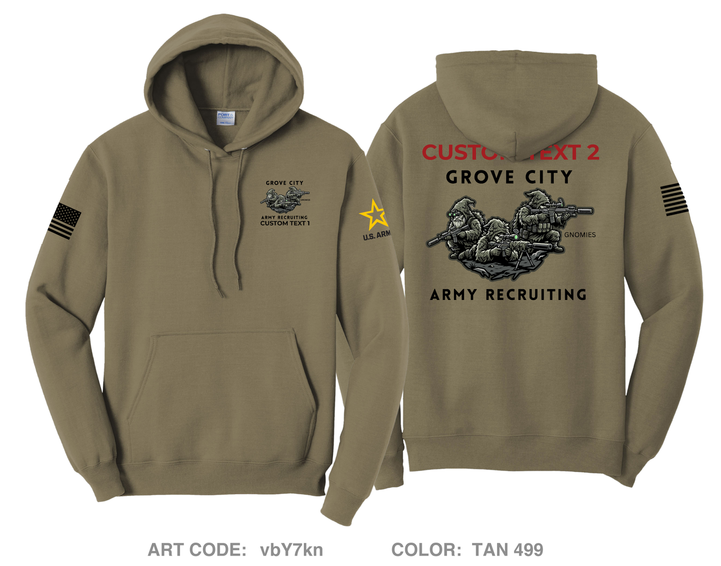 CUSTOM Grove City Army Recruiting Comfort Unisex Hooded Sweatshirt - vbY7kn