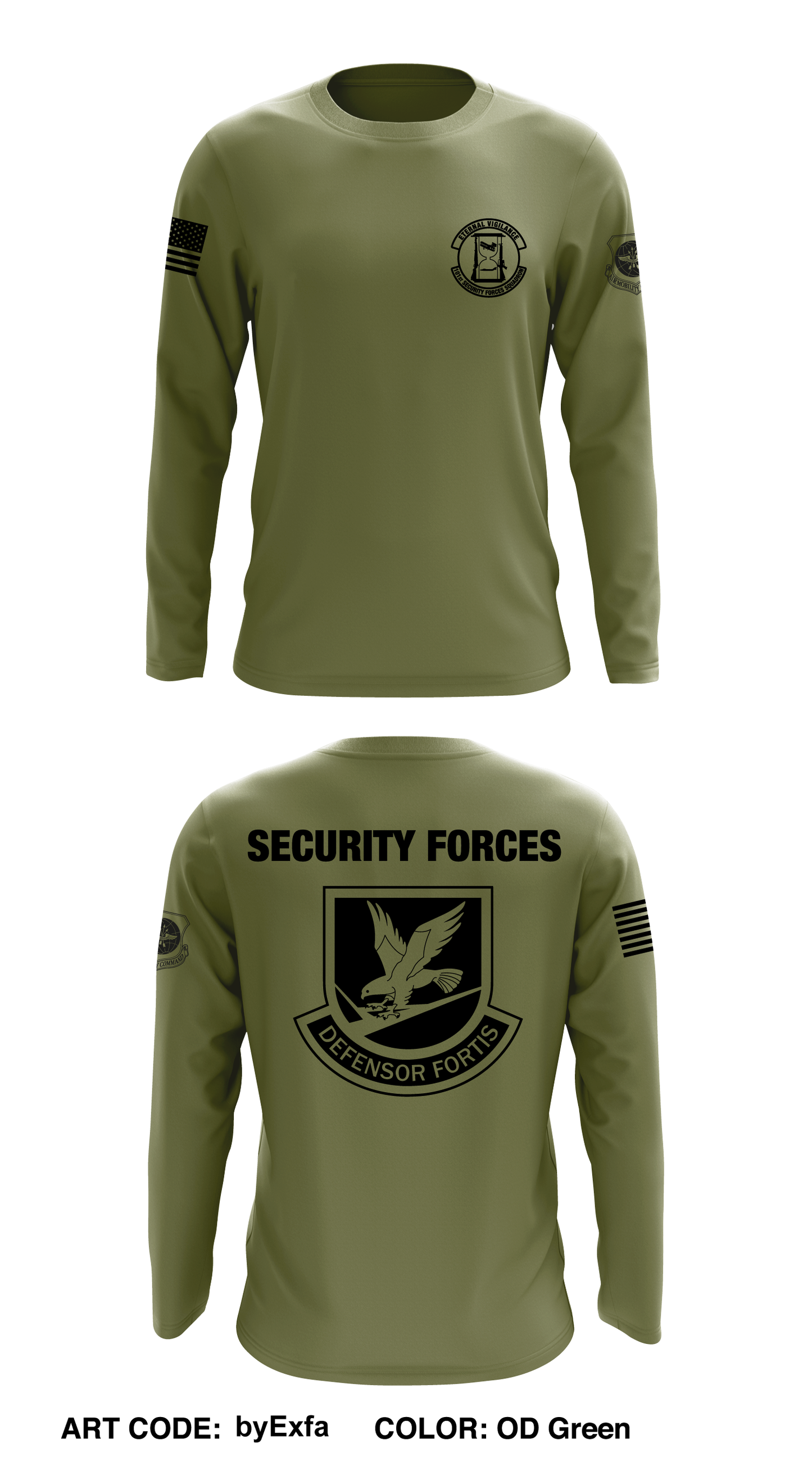 101 Security Forces Squadron Core Men's LS Performance Tee - byExfa