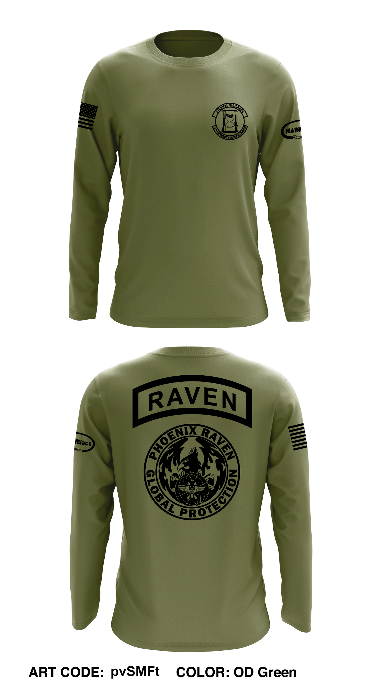 101 Security Forces Squadron Core Men's LS Performance Tee - pvSMFt