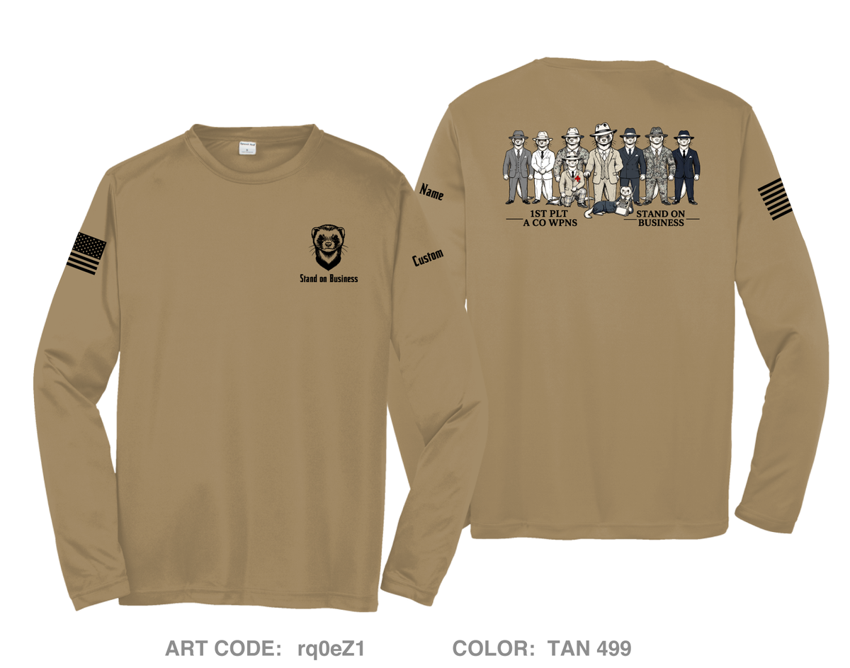CUSTOM A Co 1st Plt Wpns Hi-Tech Performance Unisex LS Tee - rq0eZ1