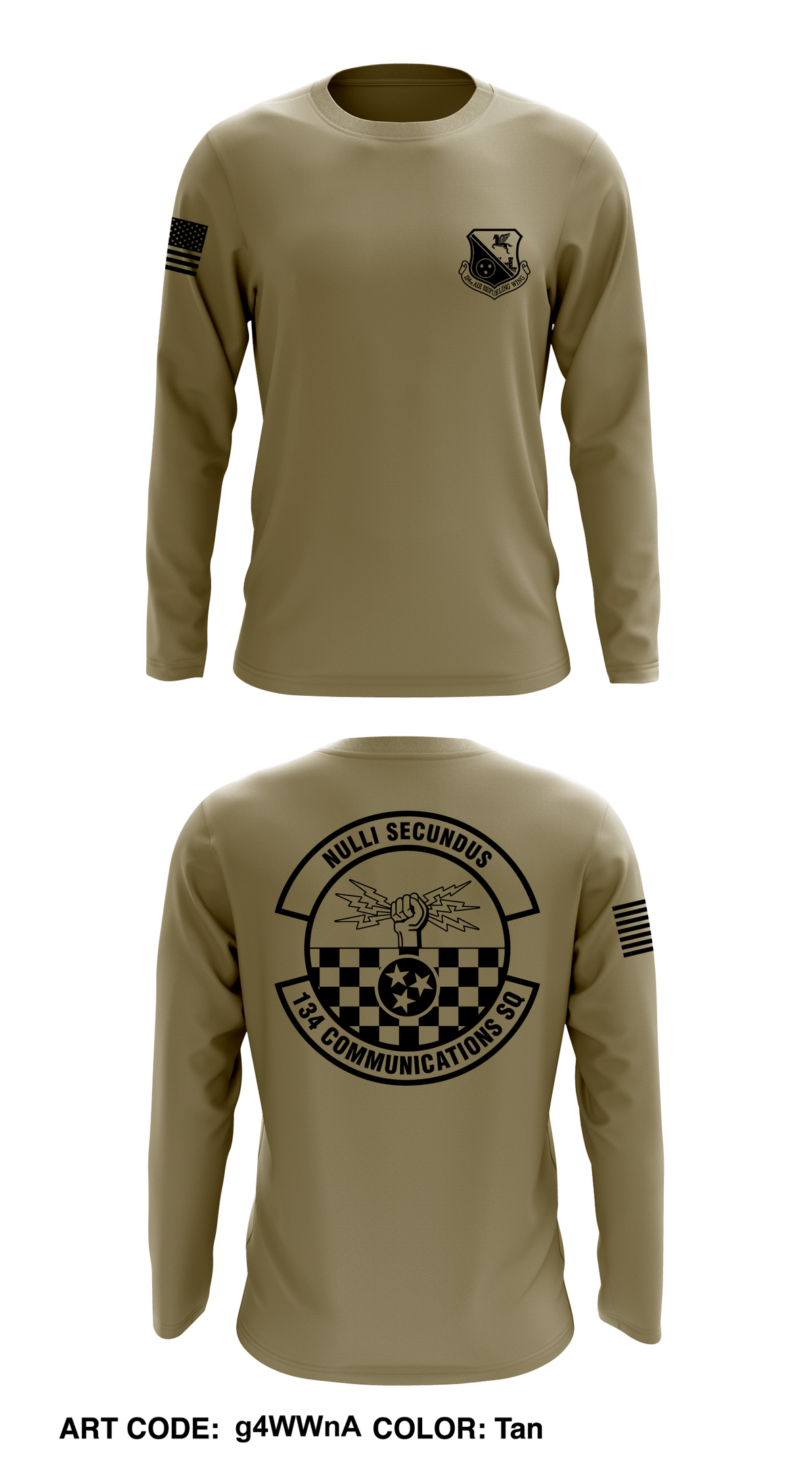 134th Communications Sq Core Men's LS Performance Tee - g4WWnA