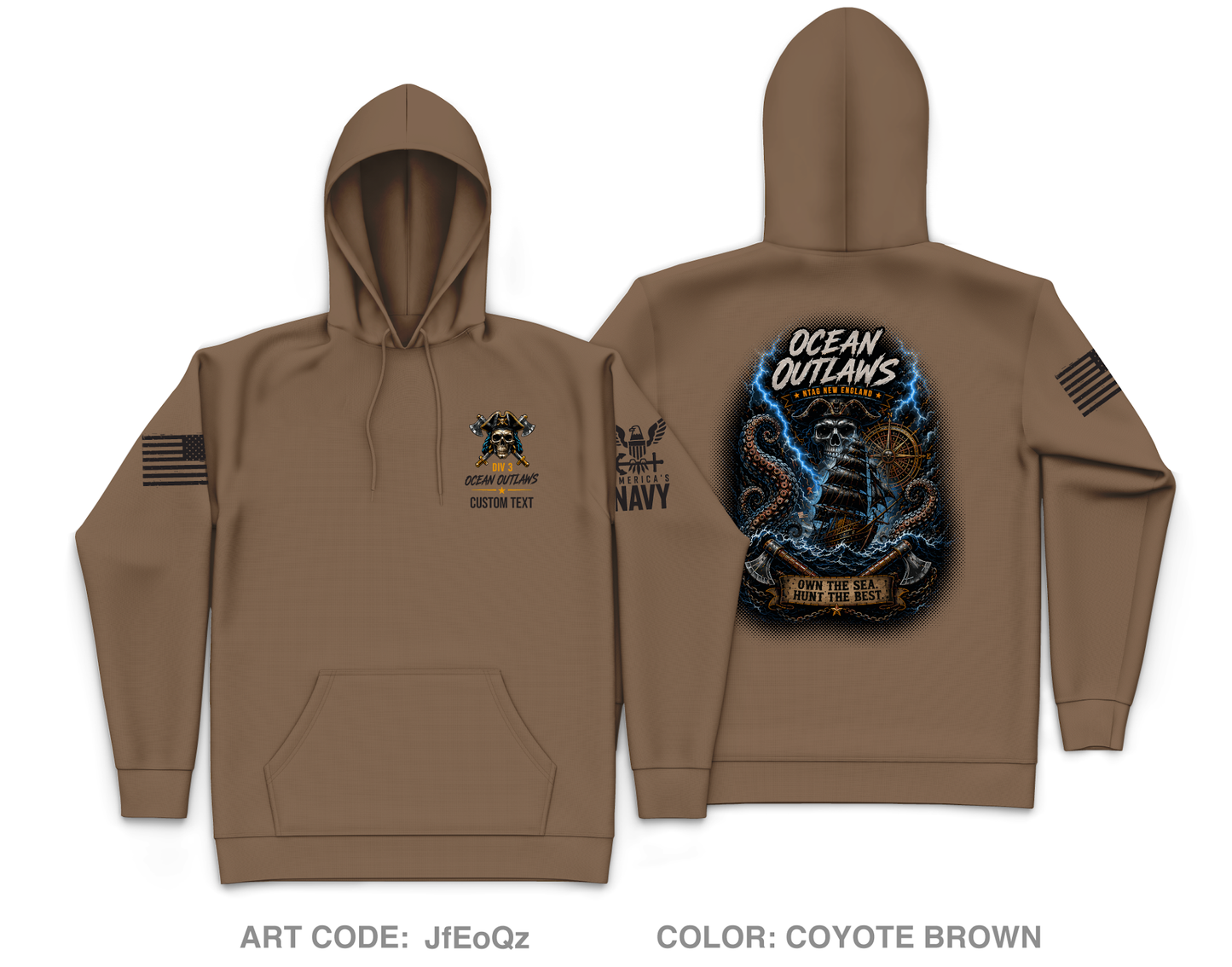 CUSTOM Ocean Outlaws Core Men's Hooded Performance Sweatshirt - JfEoQz