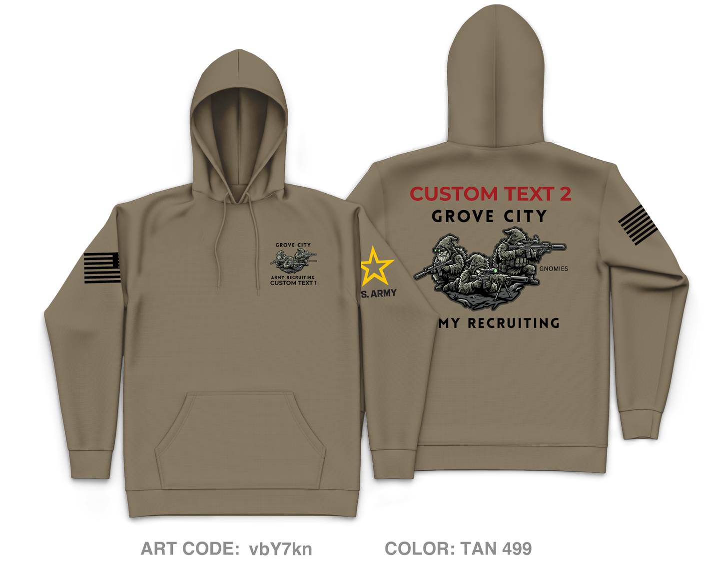 CUSTOM Grove City Army Recruiting Core Men's Hooded Performance Sweatshirt - vbY7kn