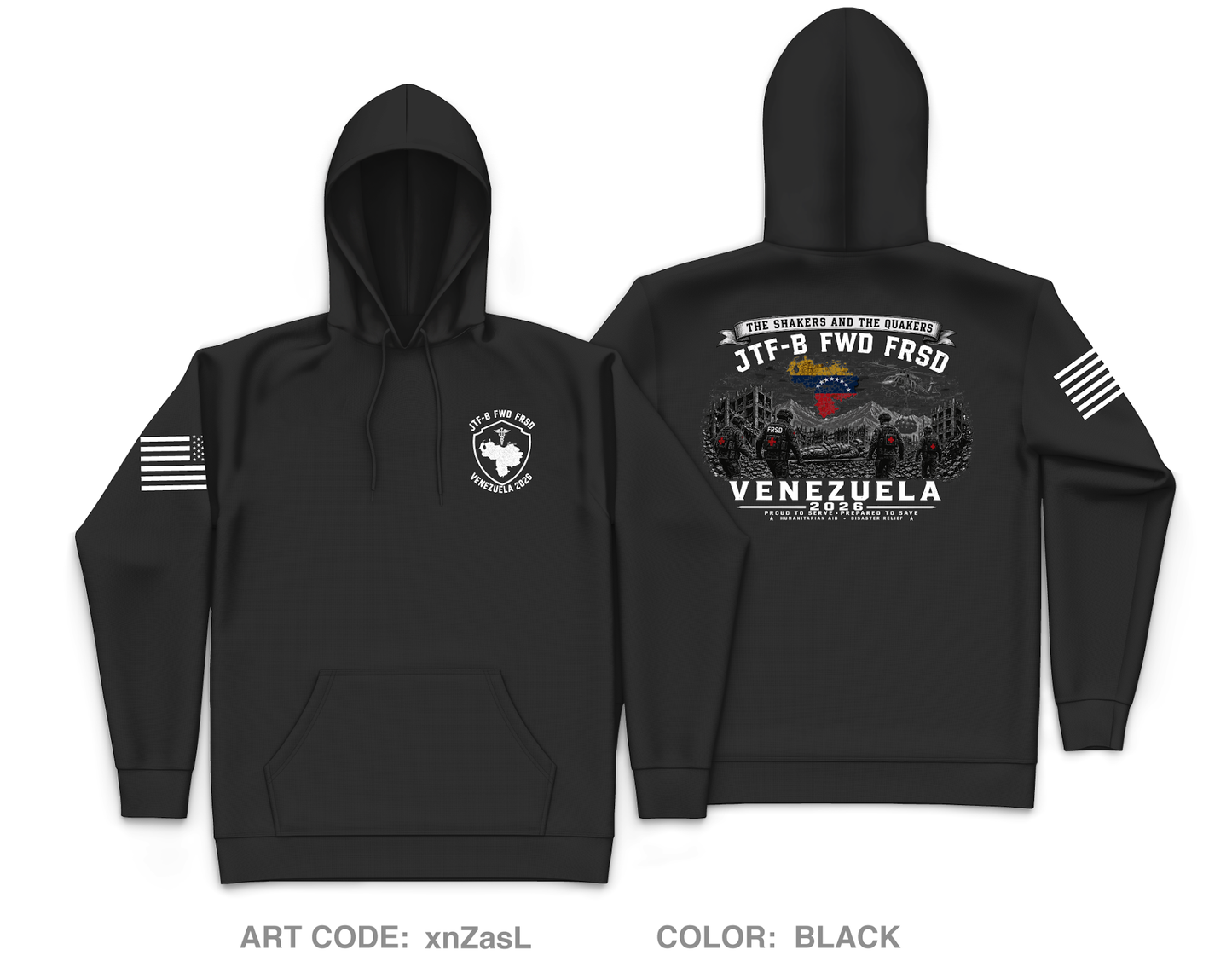 JTFB FRSD Venezuela Core Men's Hooded Performance Sweatshirt - xnZasL
