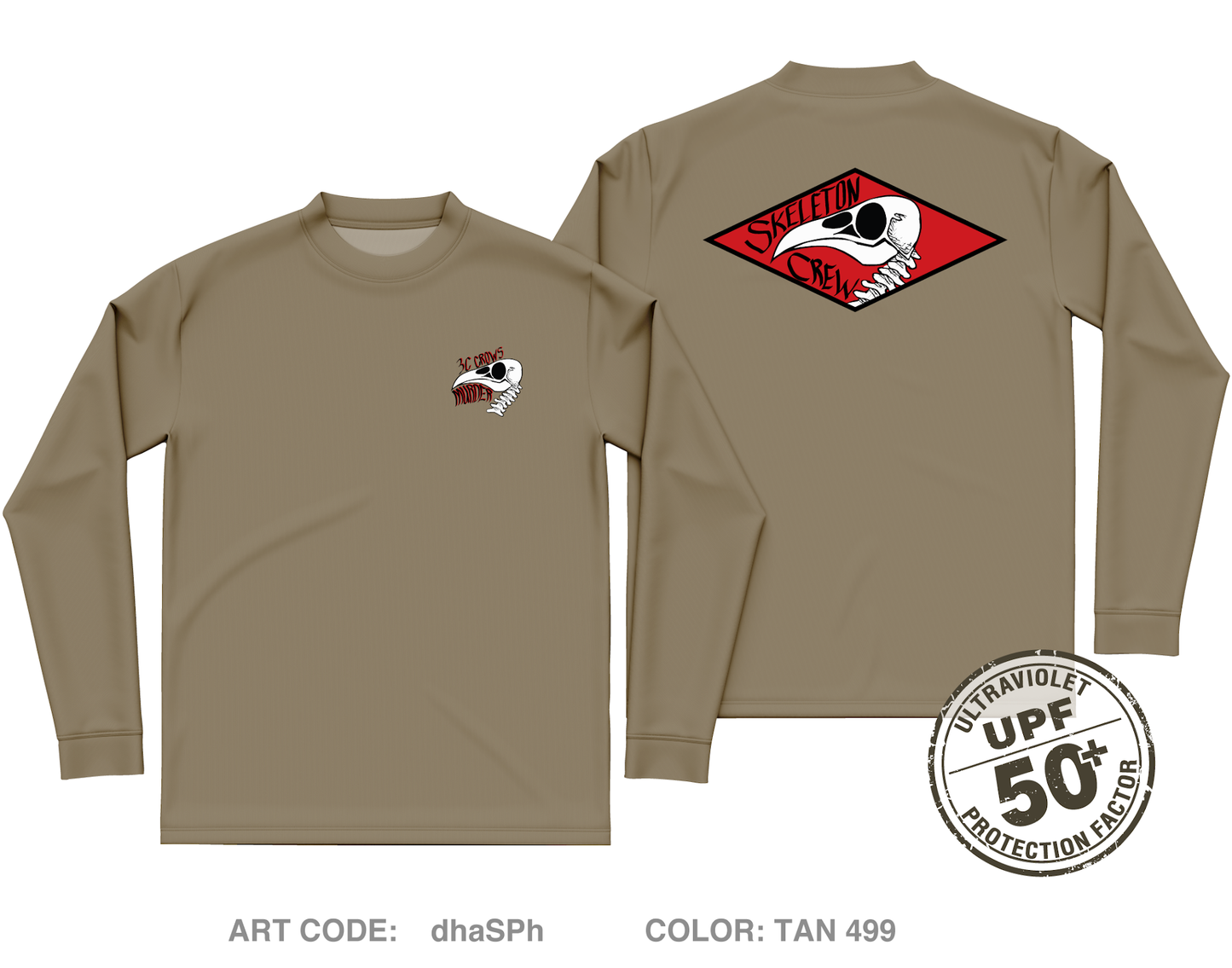 Crow PLT/3-319 AFAR Core Men's UPF 50+ Performance LS Tee - dhaSPh