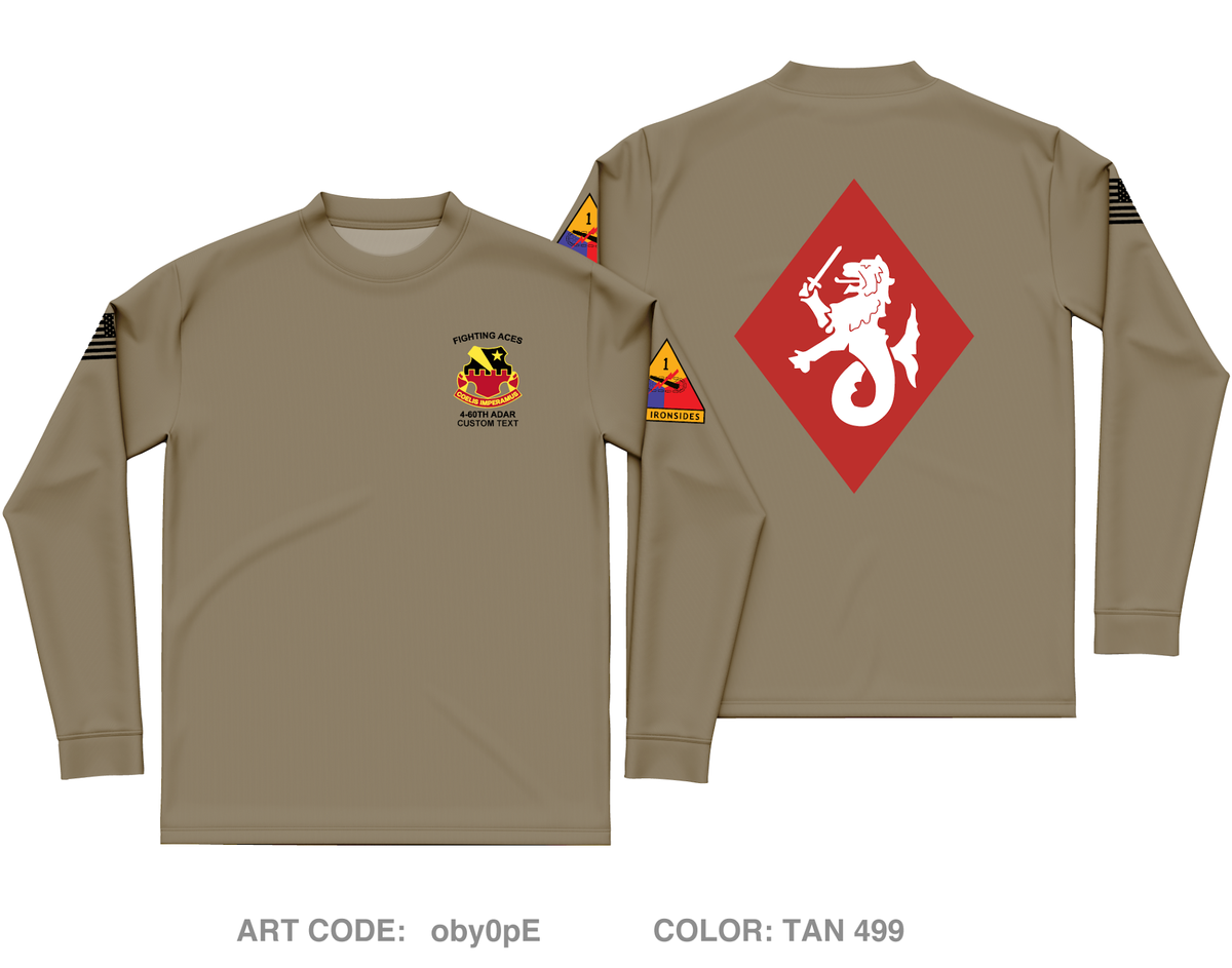 CUSTOM HHB, 4-60th ADAR Core Men's LS Performance Tee - oby0pE