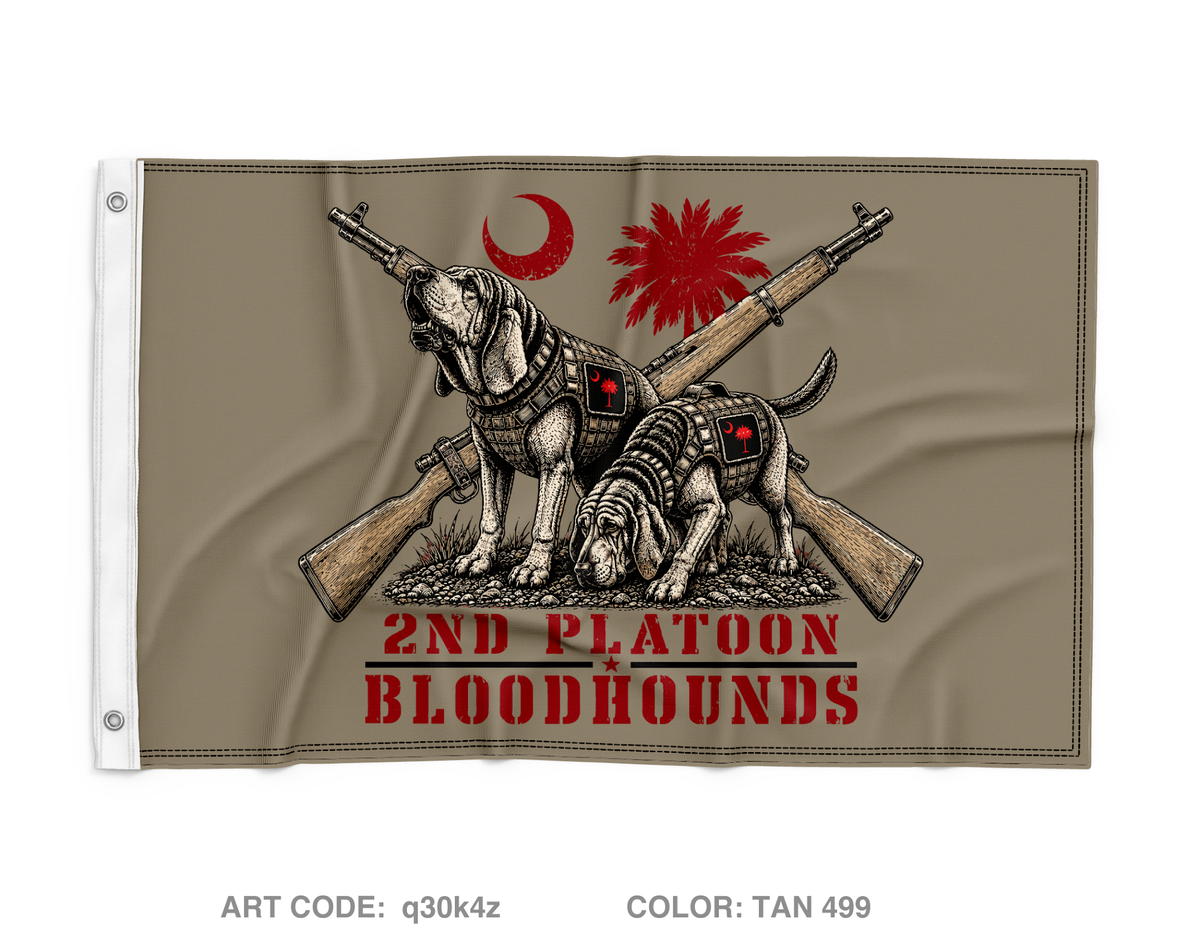 A Co 1-118th 2nd Platoon Wall Flag - q30k4z