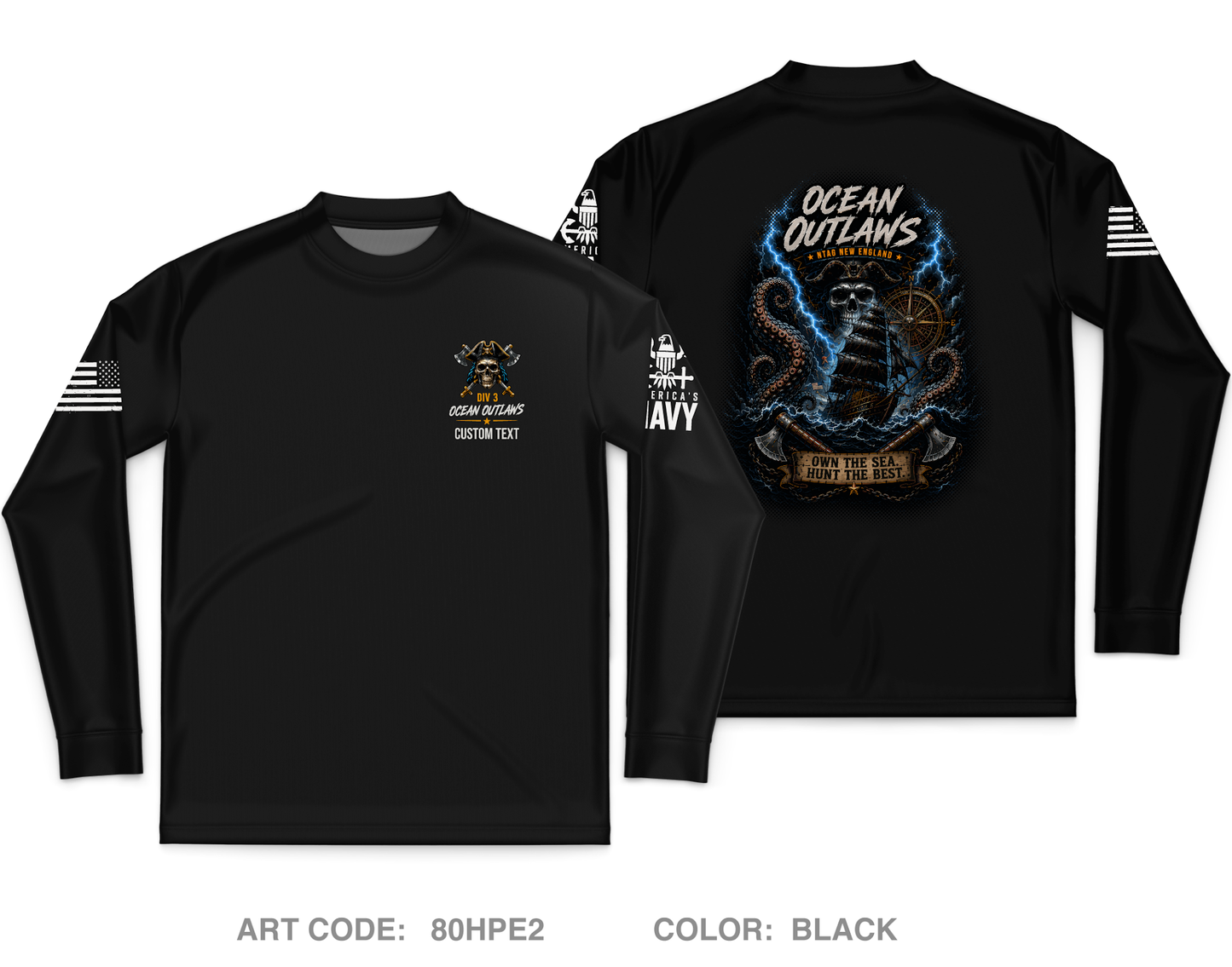 CUSTOM Ocean Outlaws Core Men's LS Performance Tee - 80HPE2