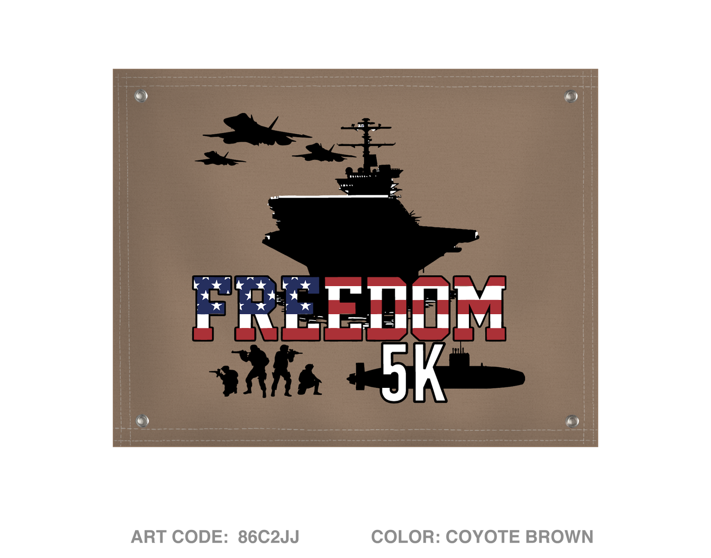Navy and Marine Corps Freedom 5K Banner Flag - 86C2JJ