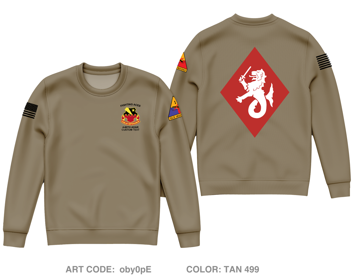 CUSTOM HHB, 4-60th ADAR Core Men's Crewneck Performance Sweatshirt - oby0pE