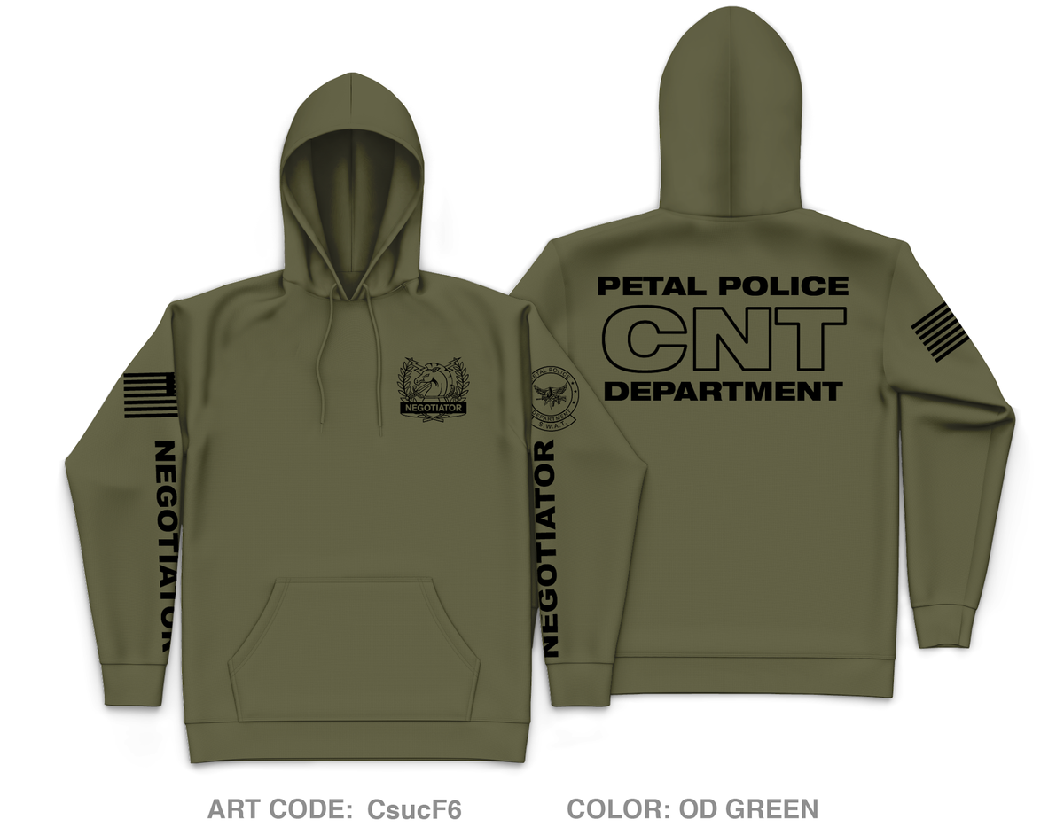 PETAL POLICE DEPARTMENT Fundraising Collection Core Men's Hooded Performance Sweatshirt - CsucF6