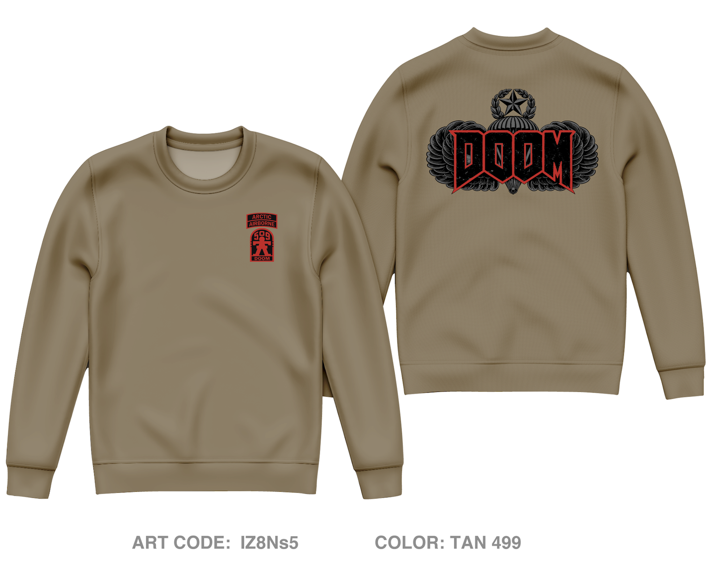 Doom 3-509 Core Men's Crewneck Performance Sweatshirt - IZ8Ns5