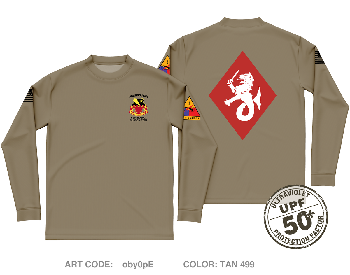 CUSTOM HHB, 4-60th ADAR Core Men's UPF 50+ Performance LS Tee - oby0pE