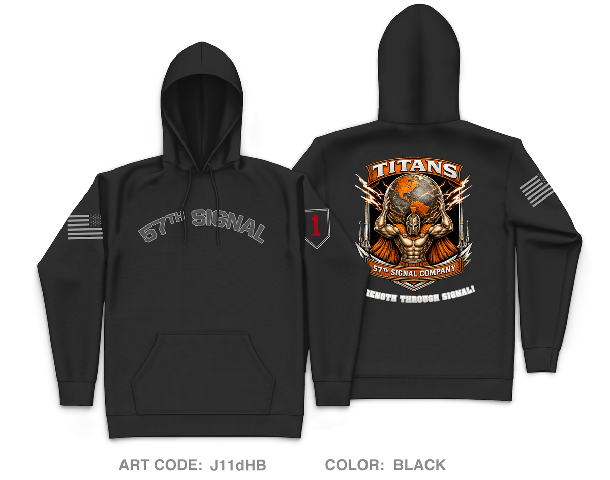 57th Signal Company, 101BSB, 1ABCT, 1ID Core Men's Hooded Performance Sweatshirt - J11dHB