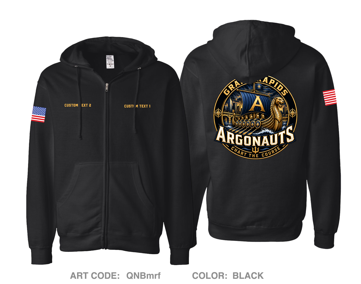 CUSTOM Grand Rapids recruiting company Comfort Unisex Cotton Blend Full-Zip Hooded Sweatshirt - QNBmrf