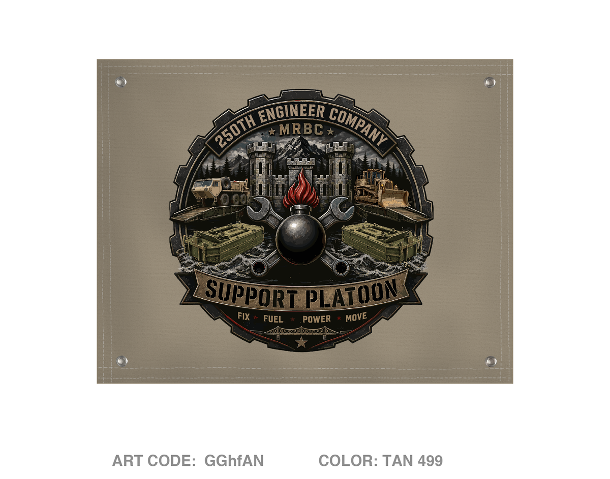 250th EN CO MRBC SUPPORT PLATOON Banner Flag - GGhfAN