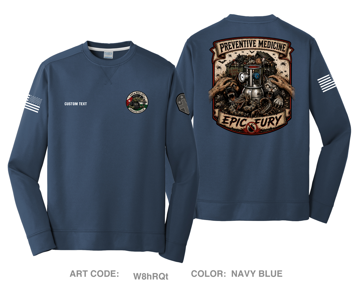 CUSTOM 342nd Medical Detachment (PM) HI-Tech Performance Crewneck Sweatshirt - W8hRQt