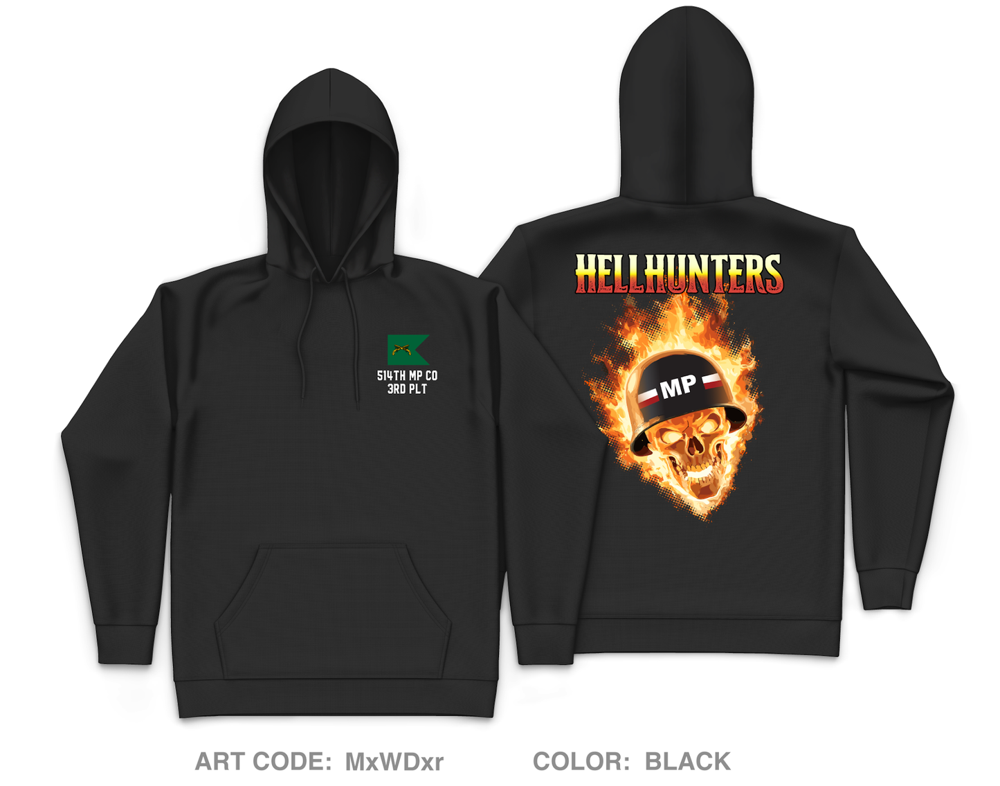 Hellhunters Fundraising Collection Core Men's Hooded Performance Sweatshirt - MxWDxr