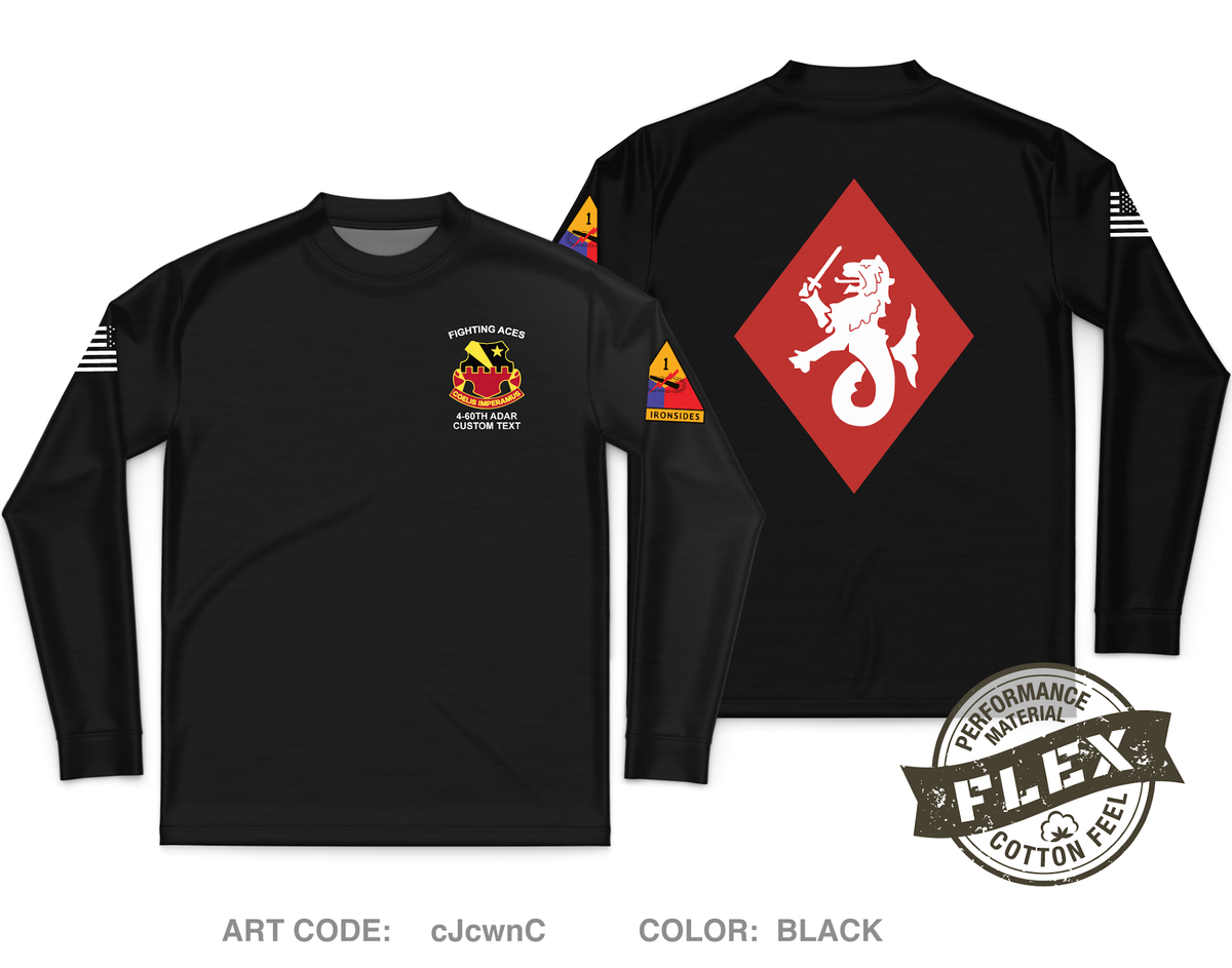 CUSTOM HHB, 4-60th ADAR Core Men's LS Flex Performance Tee - cJcwnC
