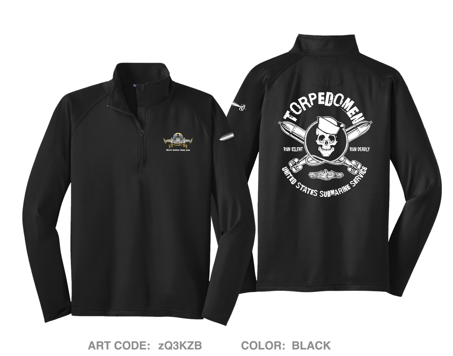 USS Vermont Hi-Tech Performance Quarter-Zip Fleece Jacket - ZQ3KZB