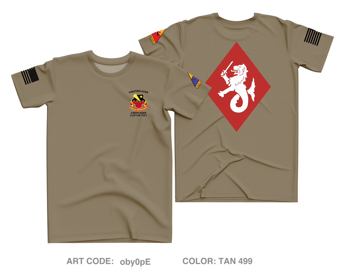 CUSTOM HHB, 4-60th ADAR Core Men's SS Performance Tee - oby0pE