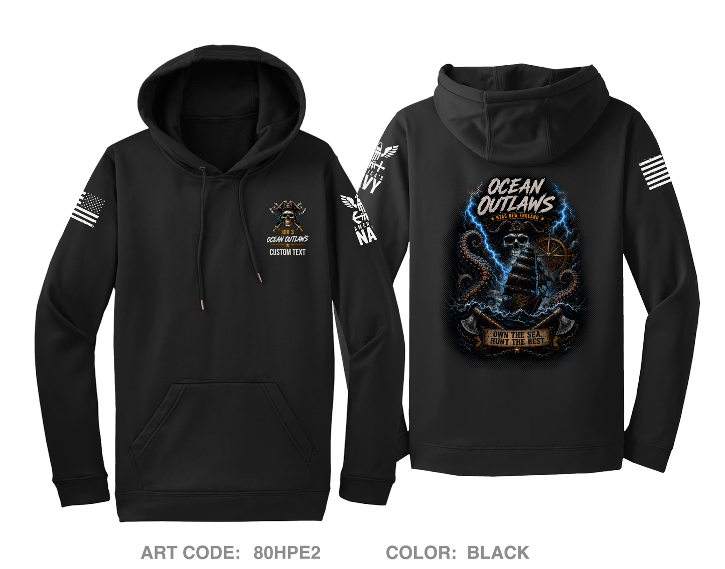 CUSTOM Ocean Outlaws Hi-Tech Performance Hoodie - 80HPE2