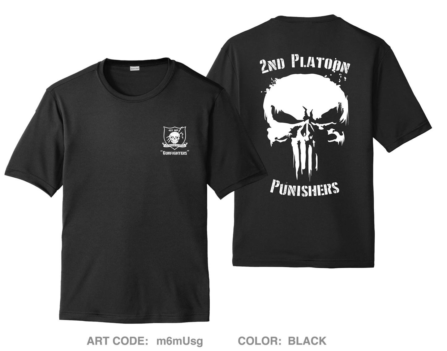 2nd Platoon Punishers Hi-Tech Performance Unisex SS Tee - m6mUsg