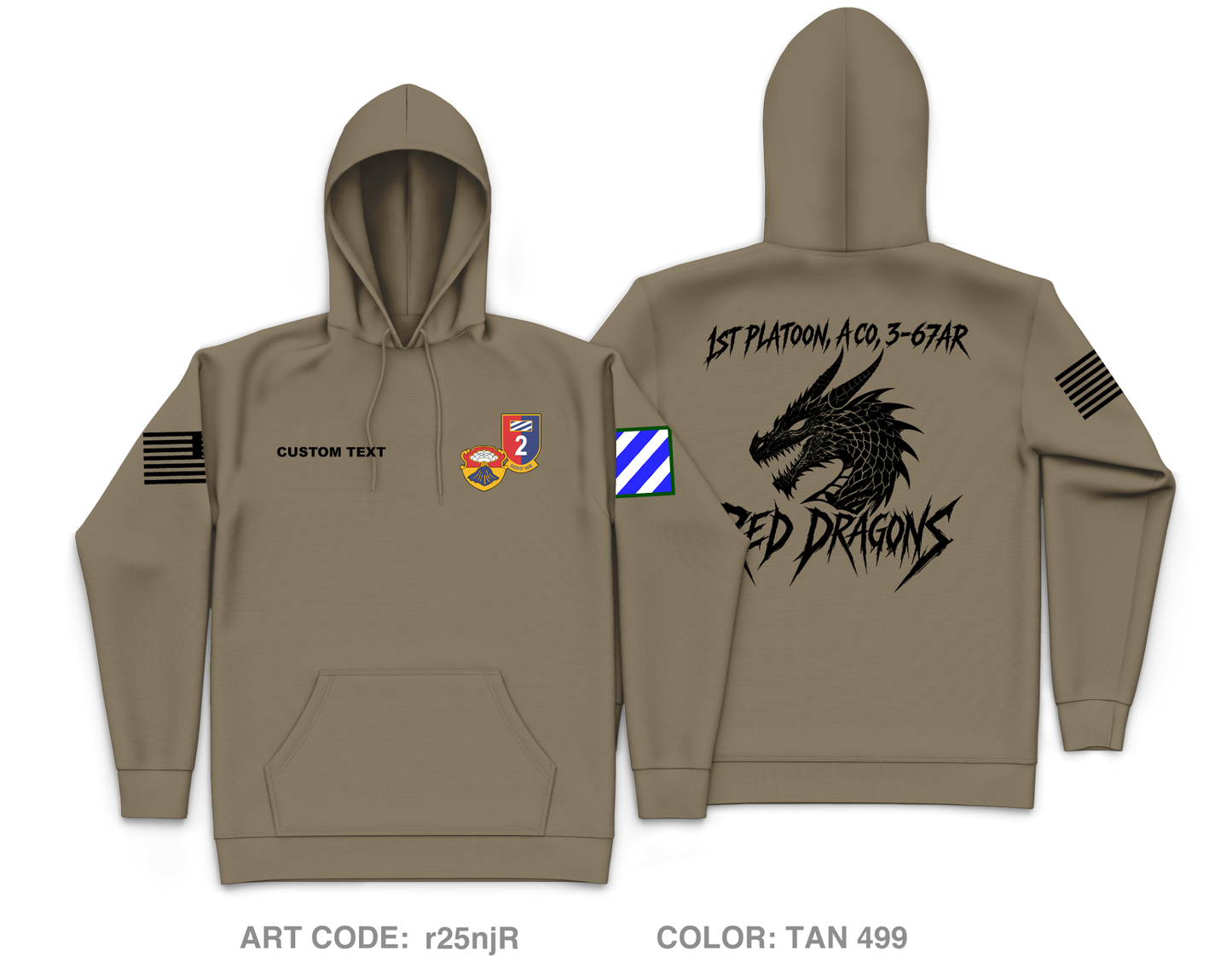 CUSTOM 1st Platoon Core Men's Hooded Performance Sweatshirt - r25njR