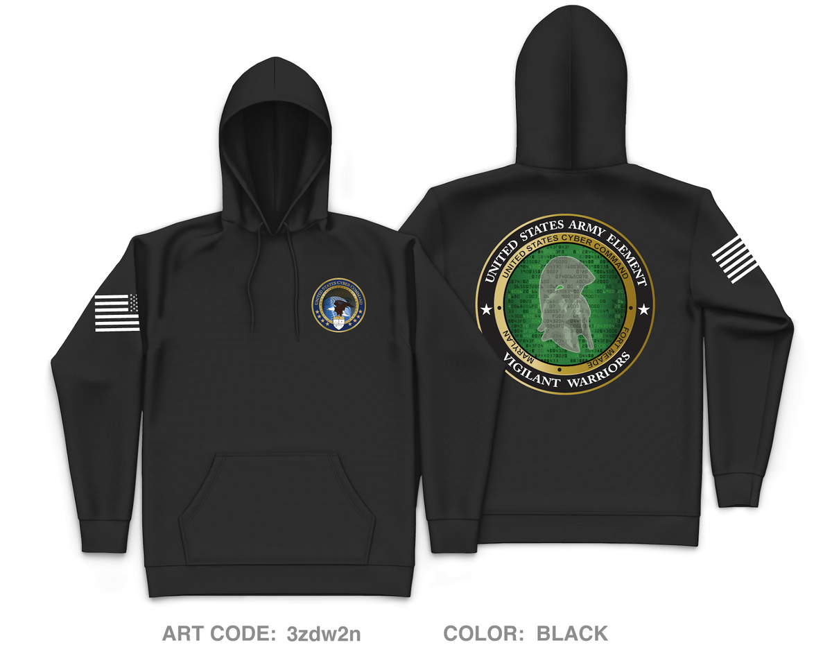 United States Army Element, CYBERCOM Core Men's Hooded Performance Sweatshirt - 3zdw2n