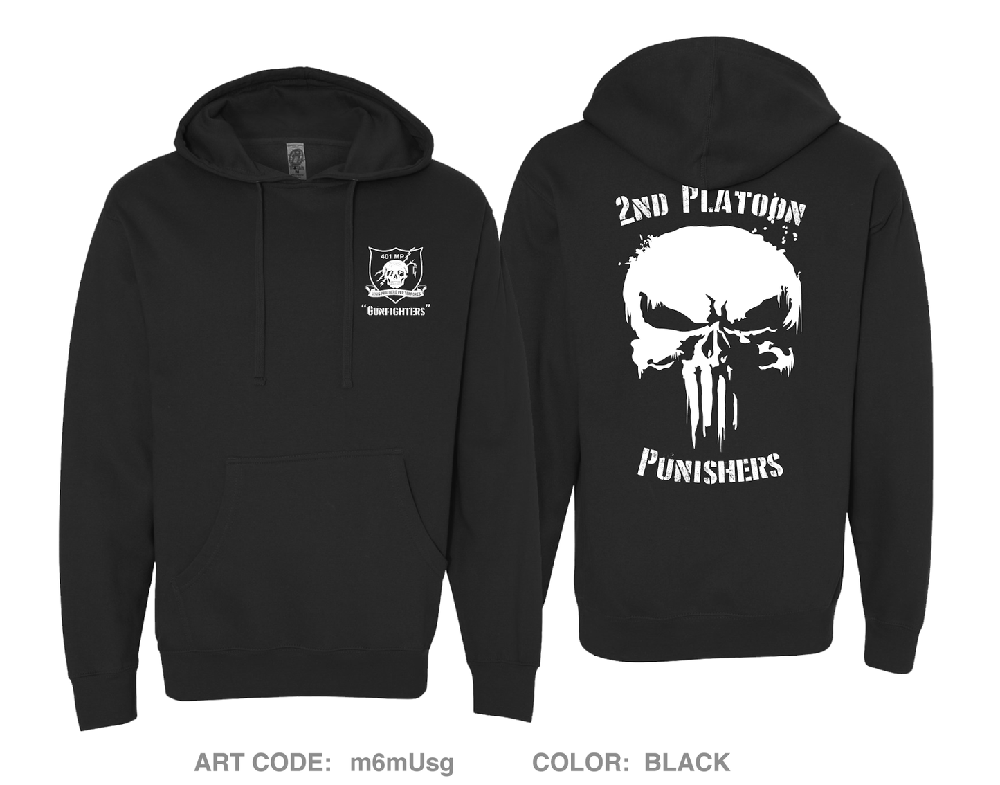 2nd Platoon Punishers Comfort Unisex Hooded Sweatshirt - m6mUsg