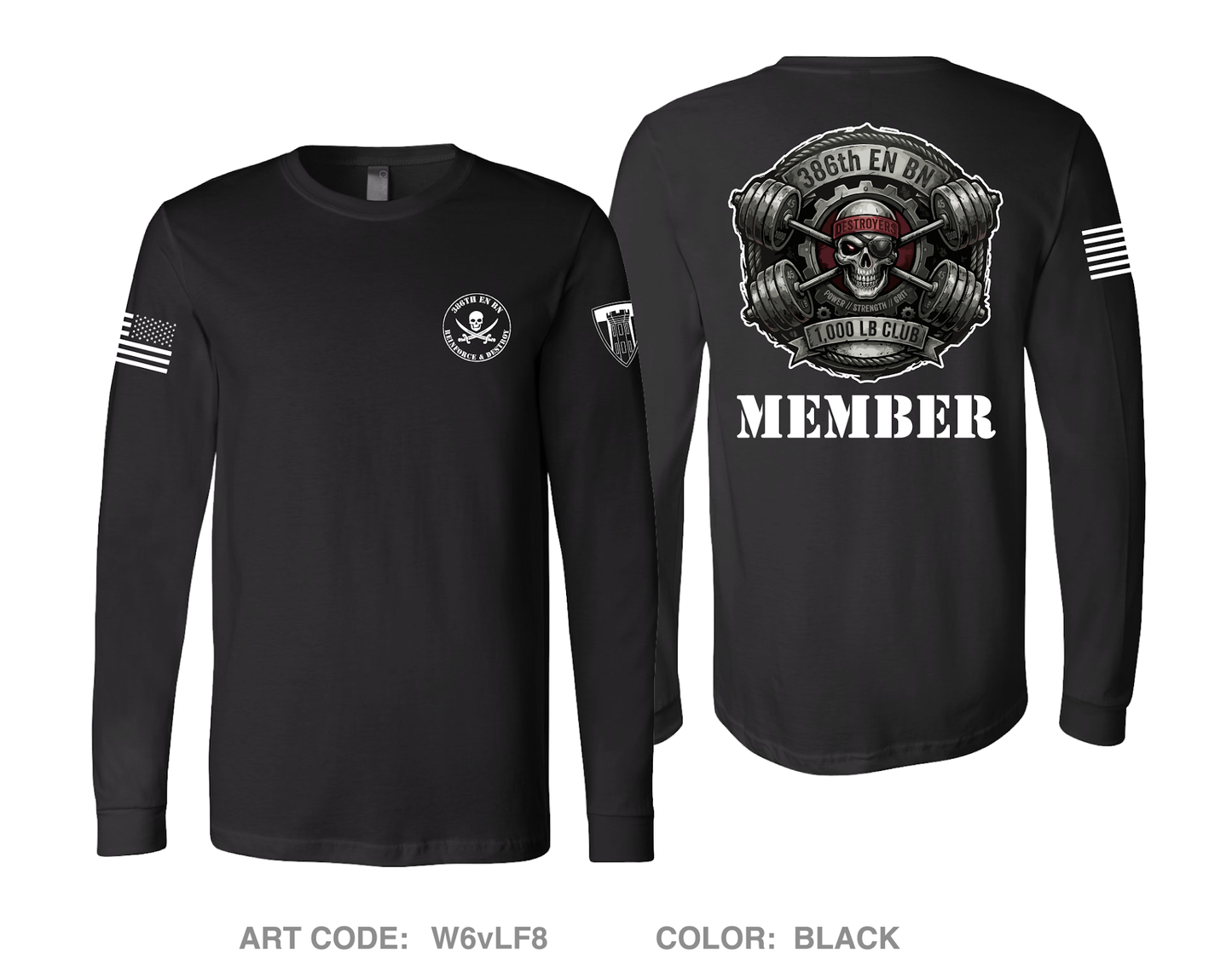 386th Engineer Battalion Comfort Unisex Cotton LS Tee - W6vLF88