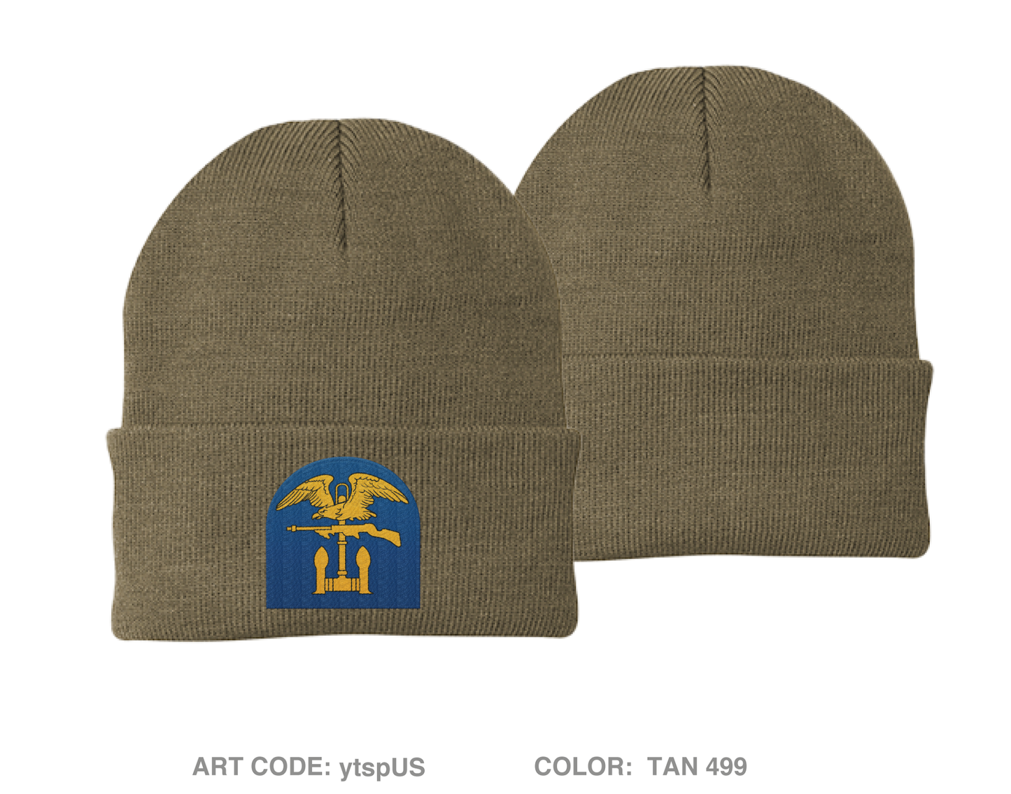 HSD, A Co, 554th EN BN Embroidered Knit Beanie - ytspUS