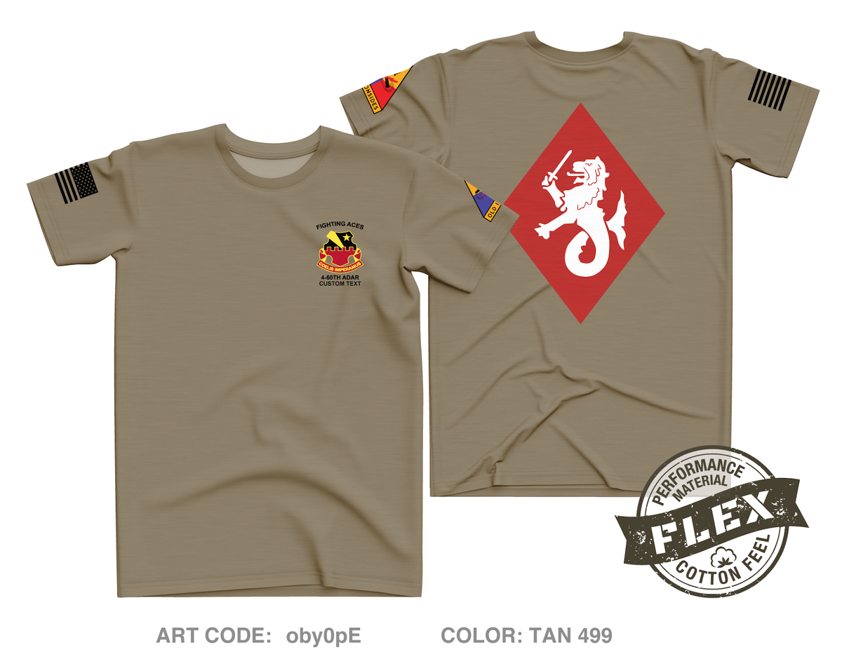 CUSTOM HHB, 4-60th ADAR Core Men's SS Flex Performance Tee - oby0pE