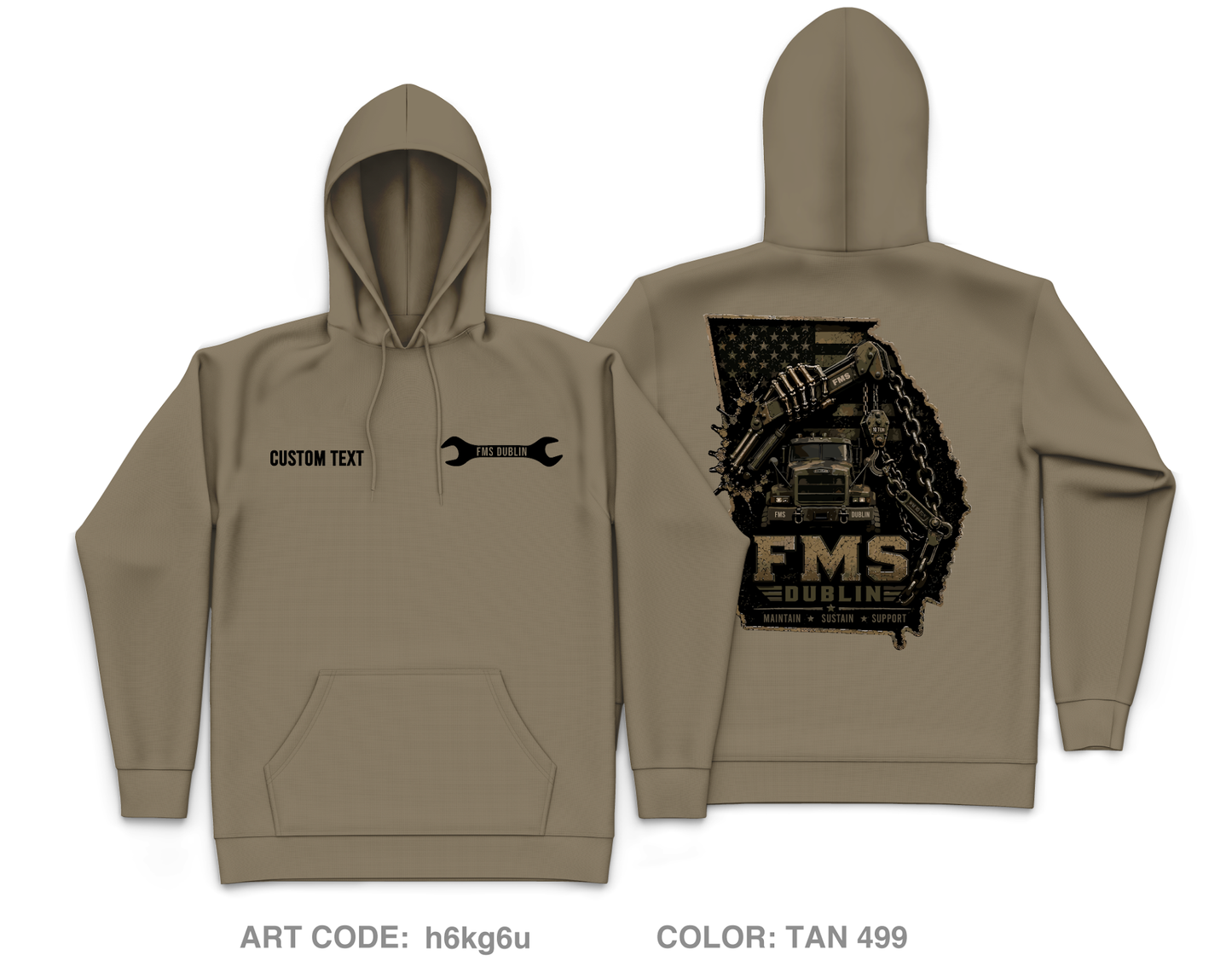 CUSTOM FMS Dublin Fundraising Collection Core Men's Hooded Performance Sweatshirt - h6kg6u