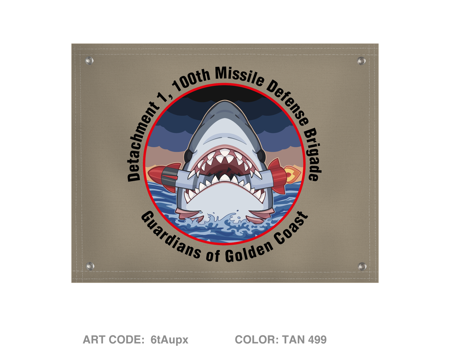 Detachment 1, 100th Missile Defense Brigade Banner Flag - 6tAupx