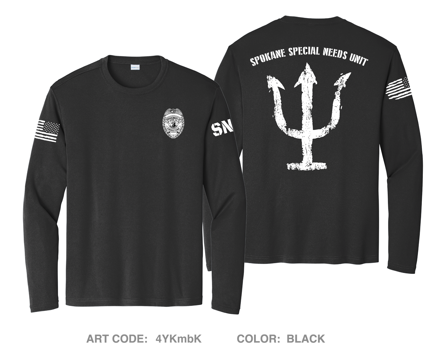 WA Department of Corrections Hi-Tech Performance Unisex LS Tee - 4YKmbK