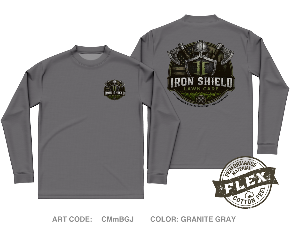 Iron Shield Lawncare Core Men's LS Flex Performance Tee - CMmBGJ
