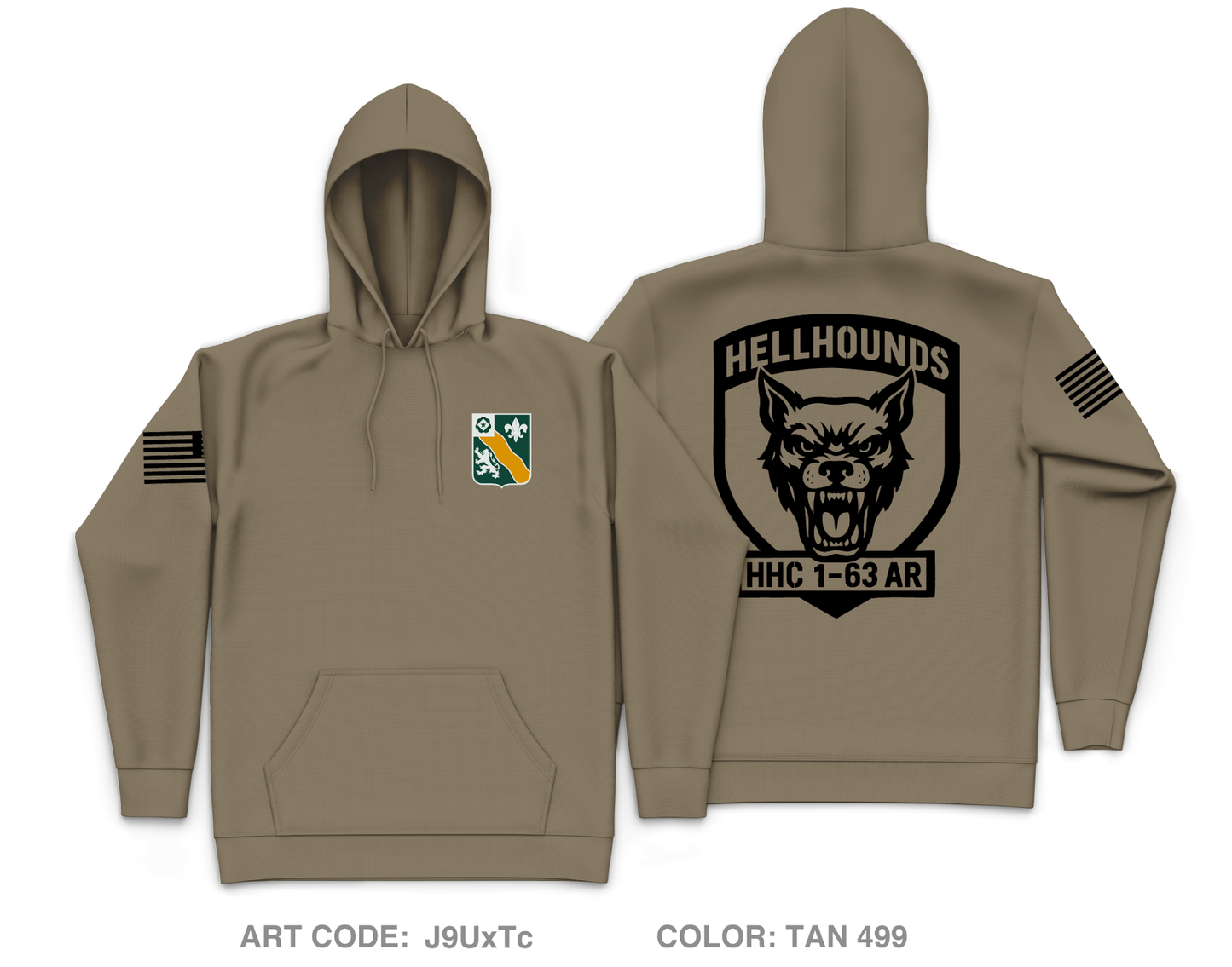 HHC 1-63 AR Core Men's Hooded Performance Sweatshirt - J9UxTc