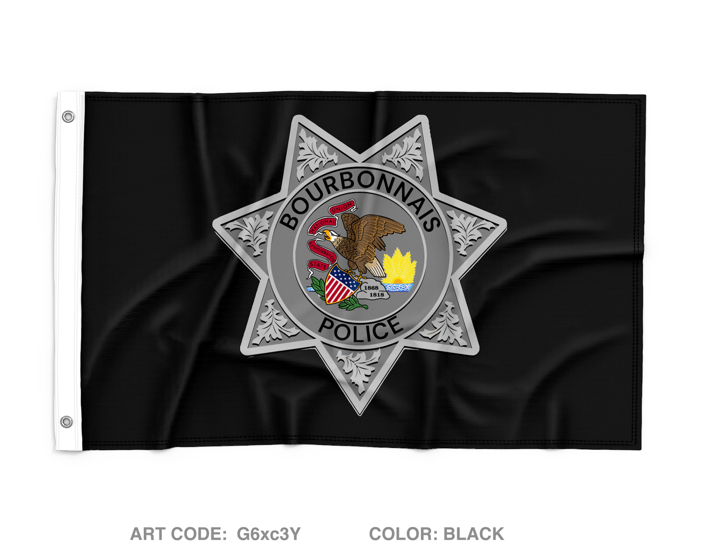 Bourbonnais Police Wall Flag - G6xc3Y
