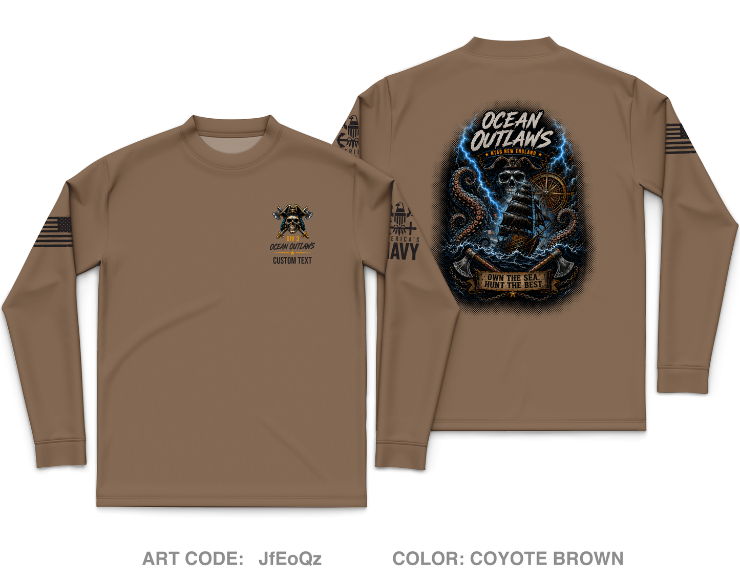 CUSTOM Ocean Outlaws Core Men's LS Performance Tee - JfEoQz