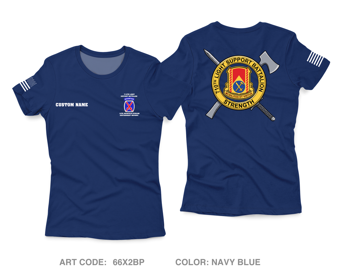 CUSTOM 710 Light Support Battalion Core Women's SS Performance Tee - 66X2BP