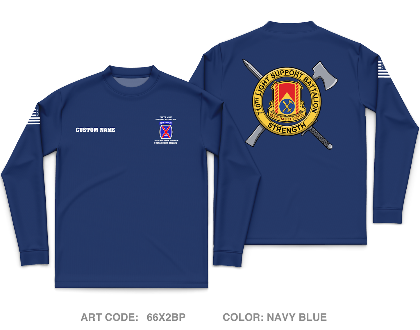 CUSTOM 710 Light Support Battalion Core Men's LS Performance Tee - 66X2BP