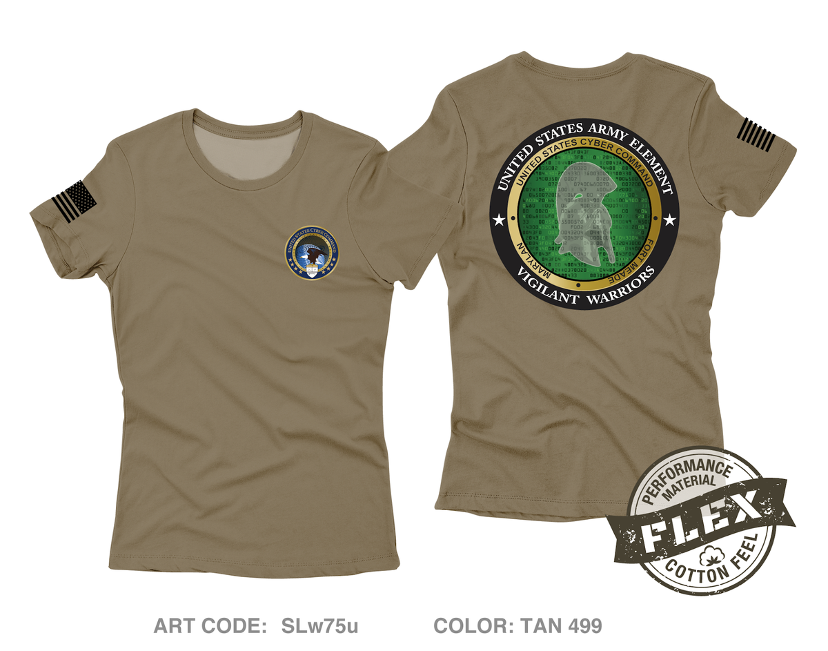United States Army Element, CYBERCOM Core Women's SS Flex Performance Tee - SLw75u