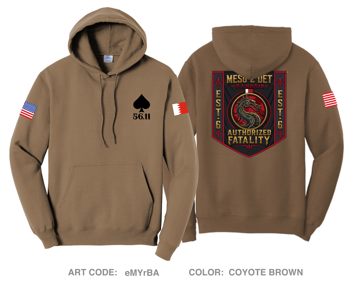 MESG-2 Detachment Bahrain Comfort Unisex Hooded Sweatshirt - eMYrBA