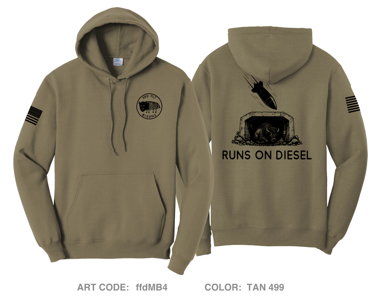 3PLT, C-CO, 2-87 IN Comfort Unisex Hooded Sweatshirt - ffdMB4