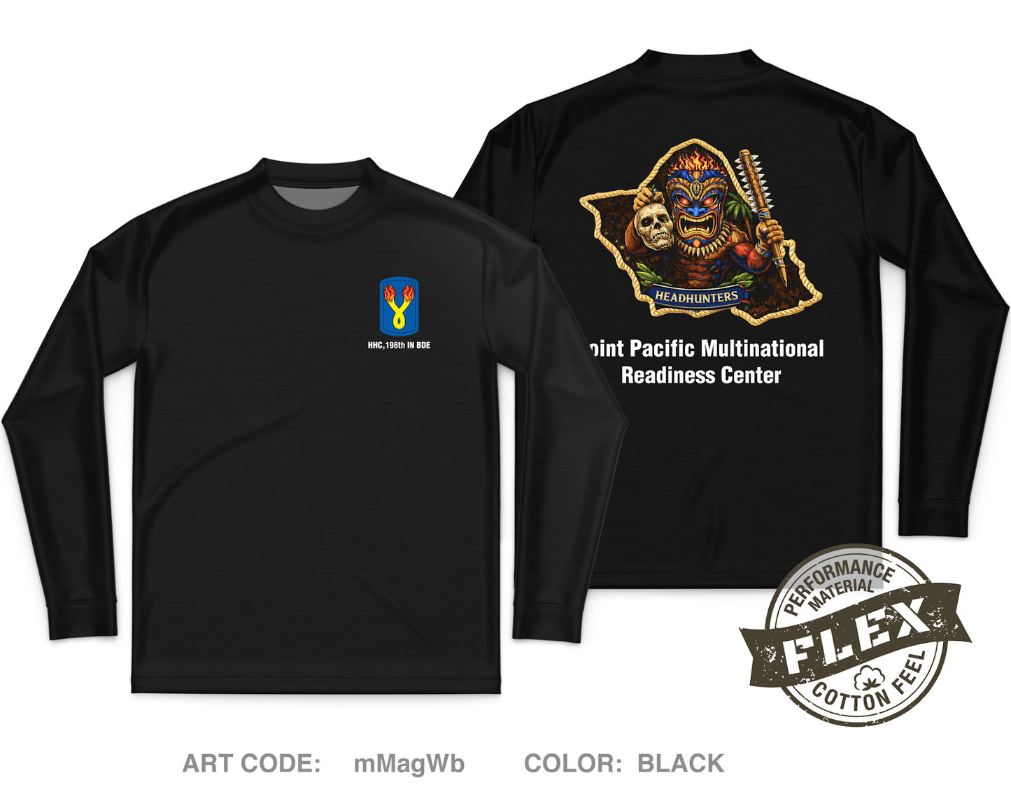 HHC, 196th IN BDE Core Men's LS Flex Performance Tee - mMagWb