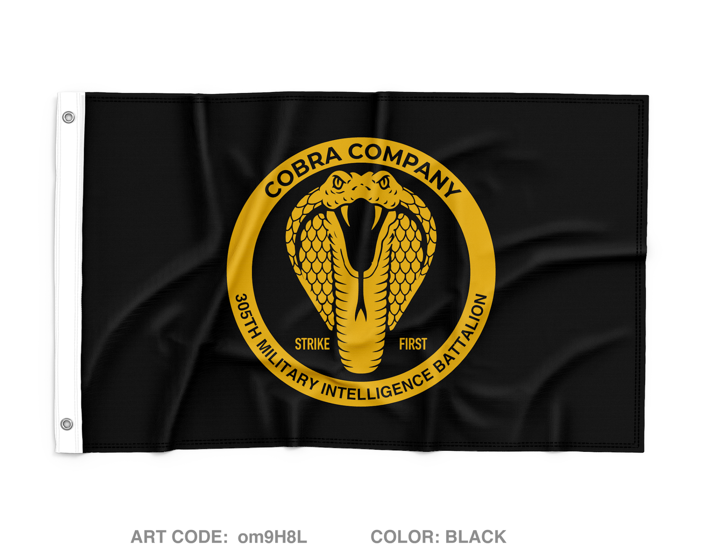 Charlie "Cobras" Company, 305th MI BN, 111th MI BDE Wall Flag - om9H8L