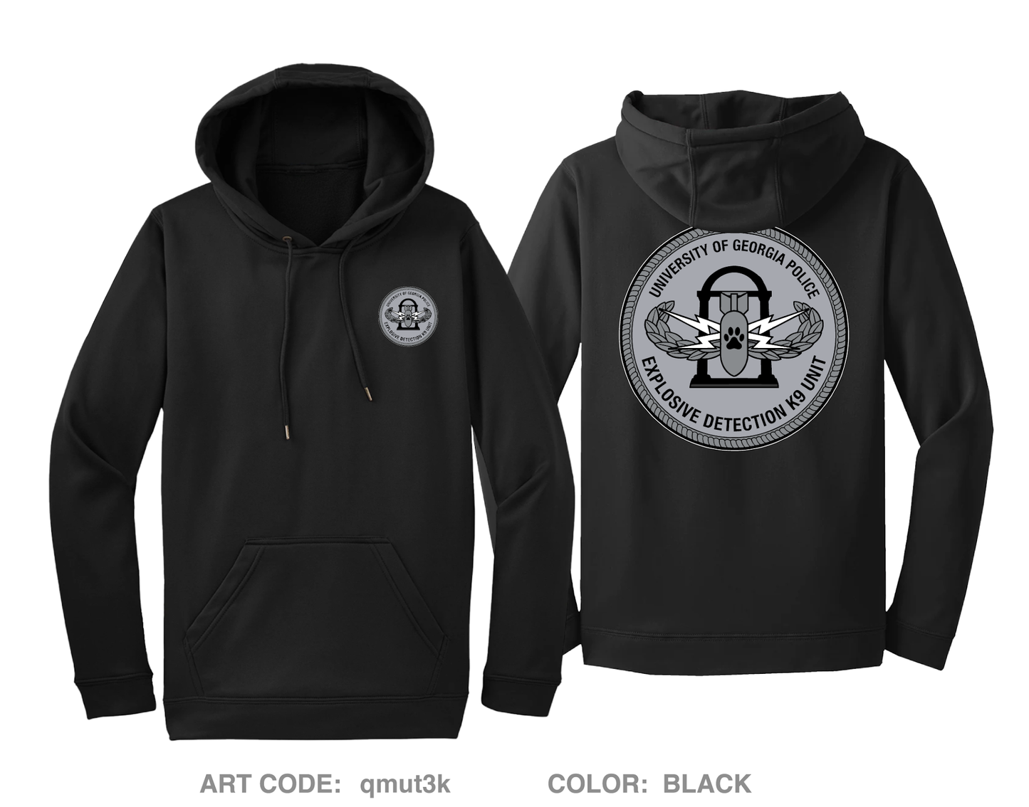 University of Georgia EOD K9 Unit Hi-Tech Performance Hoodie - qmut3k