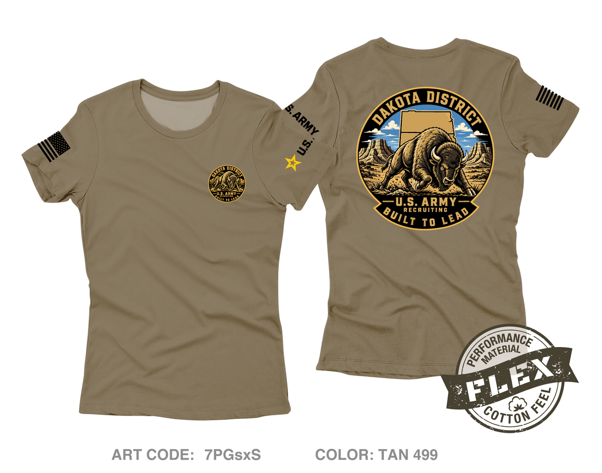 DAKOTA DISTRICT ARMY RECRUITING Core Women's SS Flex Performance Tee - 7PGsxS